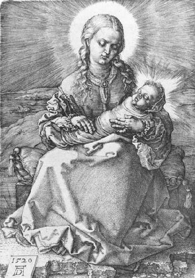 Albrecht Durer Madonna with the Swaddled Infant 1520 Engraving Spain oil painting art